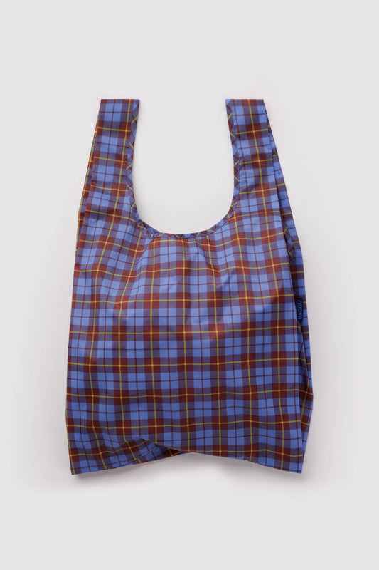 BAGGU Standard Tote Blue Tartan
