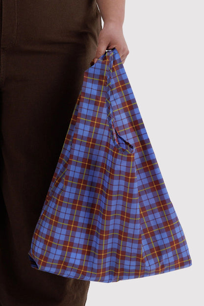 BAGGU Standard Tote Blue Tartan