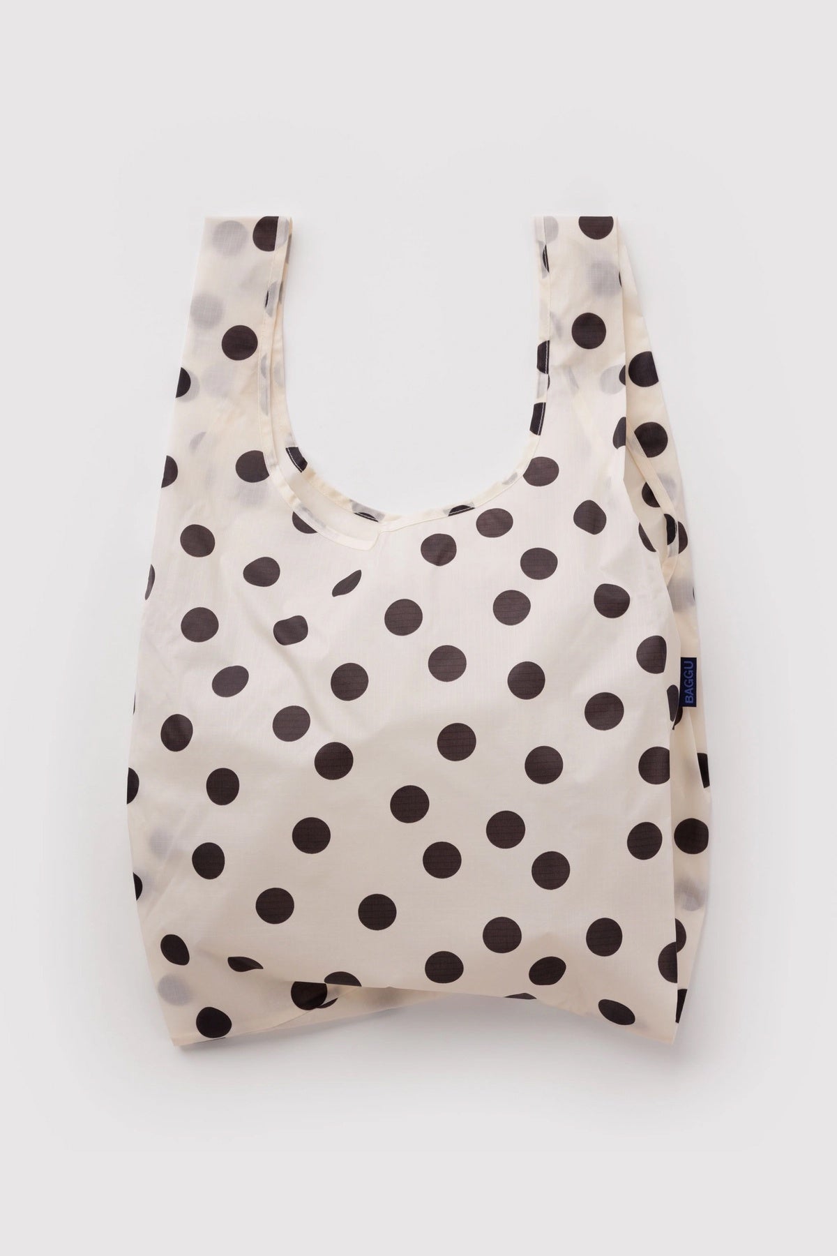 BAGGU Standard Tote Cream and Black Polka Dot