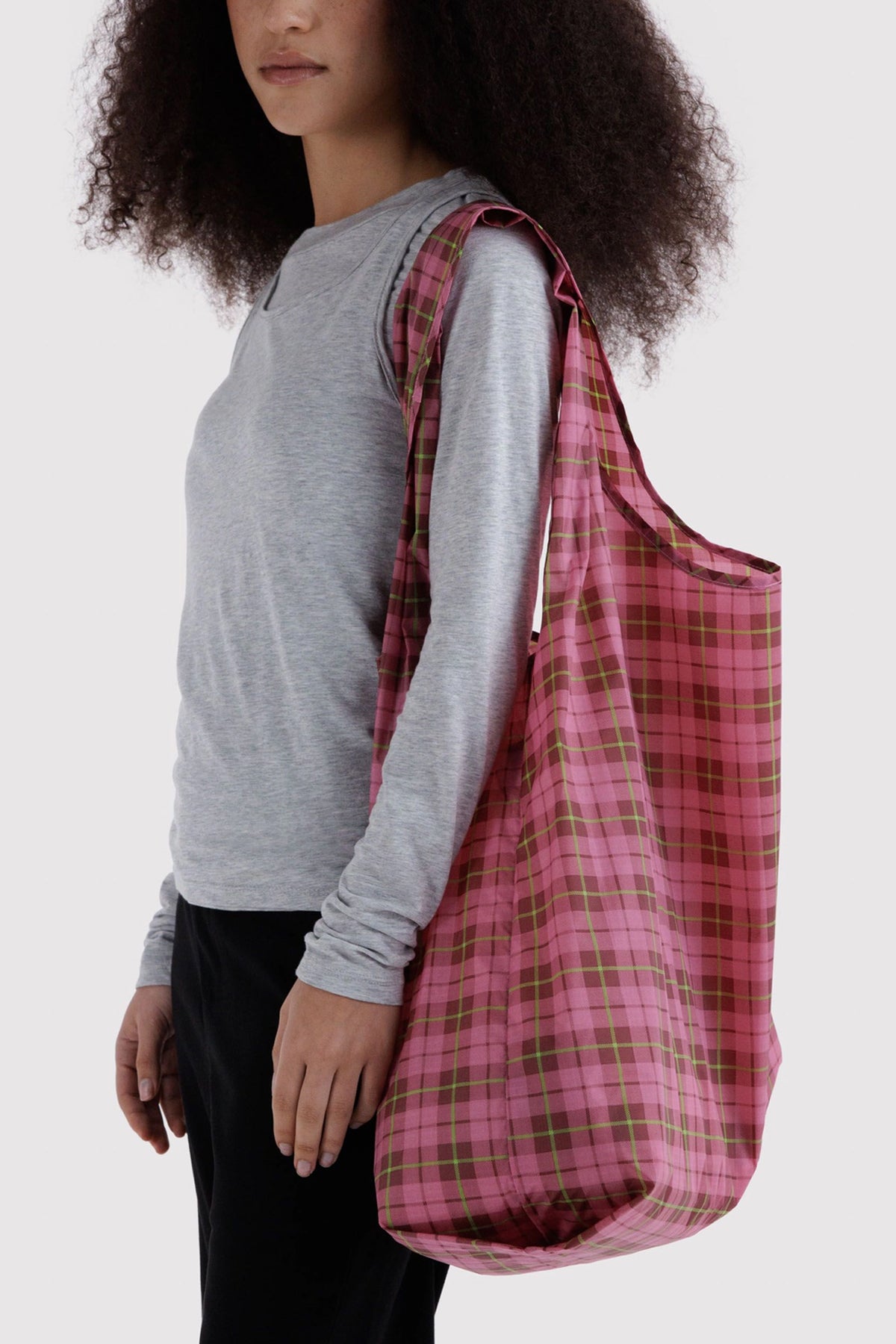 Big BAGGU Azalea Pink Tartan
