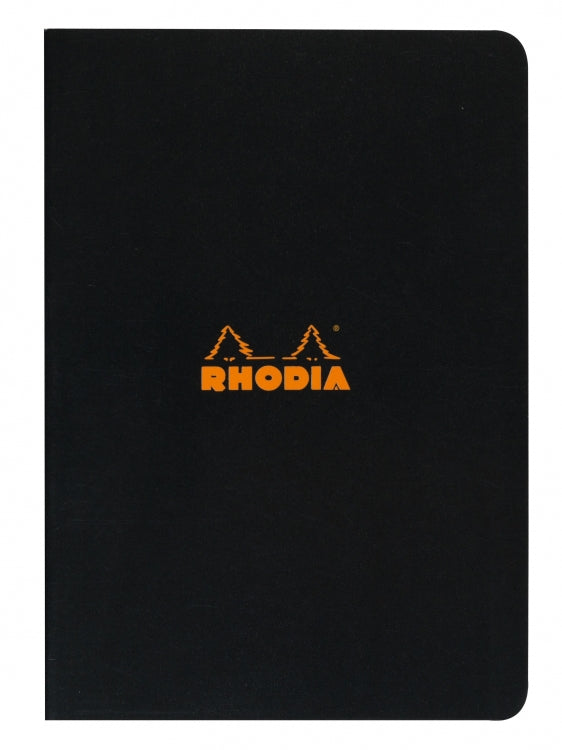 Rhodia A4 Side Staple Notebook - Black, Lined