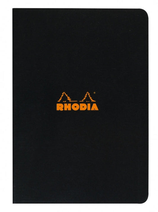 Rhodia A4 Side Staple Notebook - Black, Lined