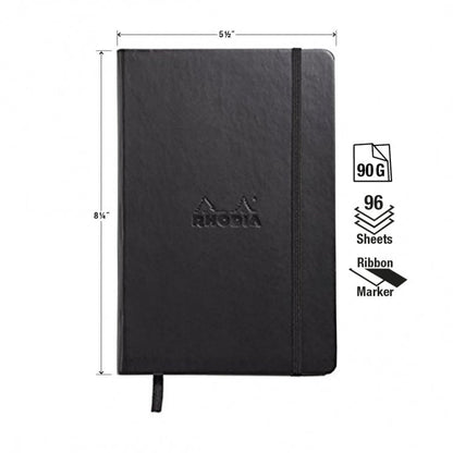 Rhodia A5 Hardcover Webnotebooks - Black, Lined