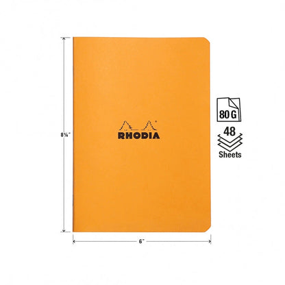 Rhodia A5 Side Staple Notebook - Orange, Lined