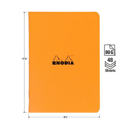 Rhodia A4 Side Staple Notebook - Orange, Lined